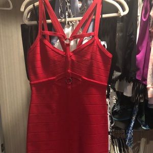 BEBE RED HOT SEXY BEBE DRESS $85